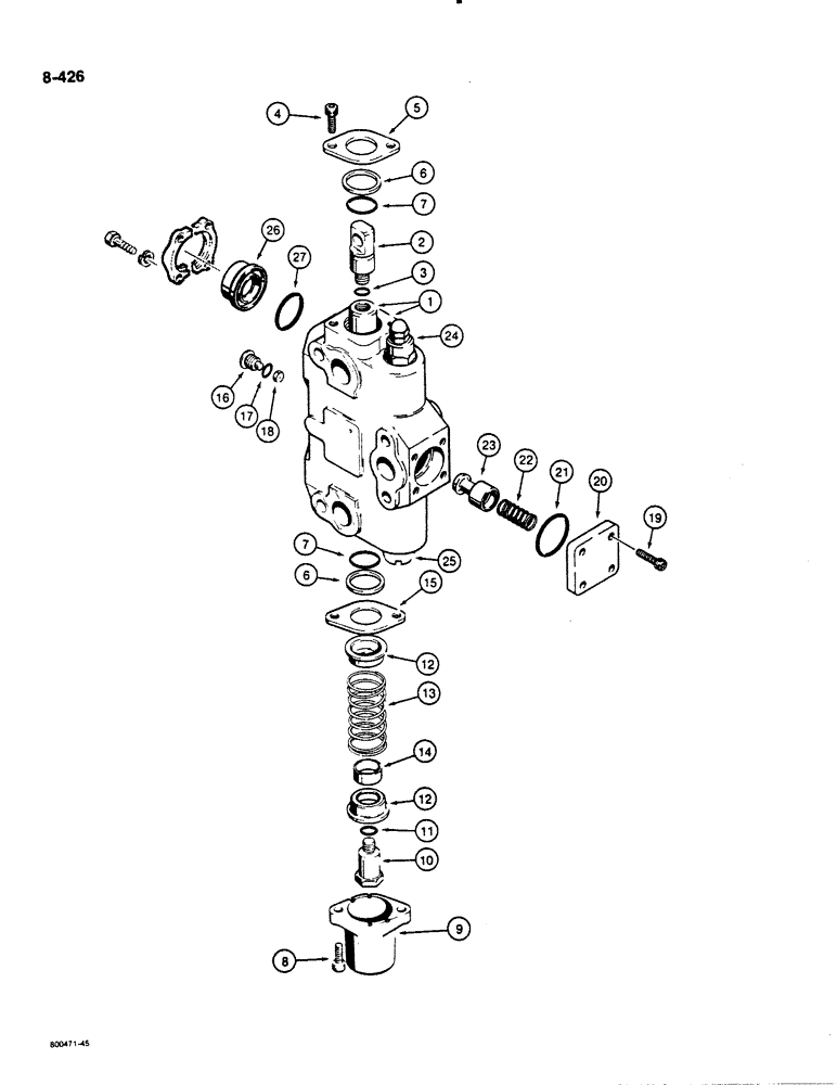 Схема запчастей Case 1455B - (8-426) - RIPPER, CLAM BUCKET, DUAL PULL BEHIND, OR AUXILIARY SECTION (08) - HYDRAULICS