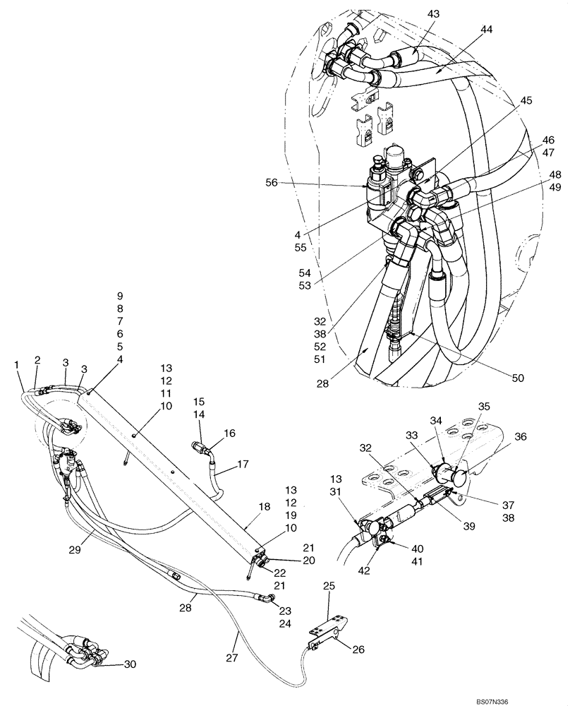 Схема запчастей Case 440 - (08-06) - HYDRAULICS - SECONDARY FRONT AUXILIARY (08) - HYDRAULICS