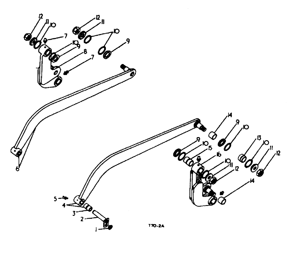 Схема запчастей Case 500 - (17-008) - BREAKOUT LINKAGE No Description