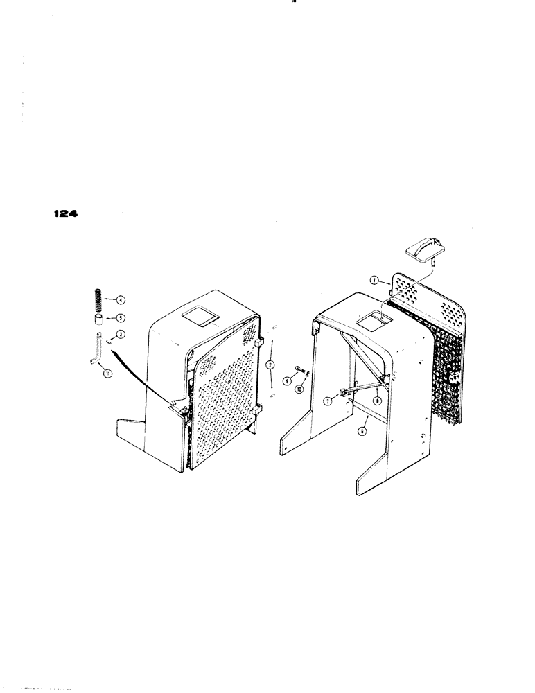 Схема запчастей Case 1150 - (124) - HEAVY DUTY GRILLE (05) - UPPERSTRUCTURE CHASSIS