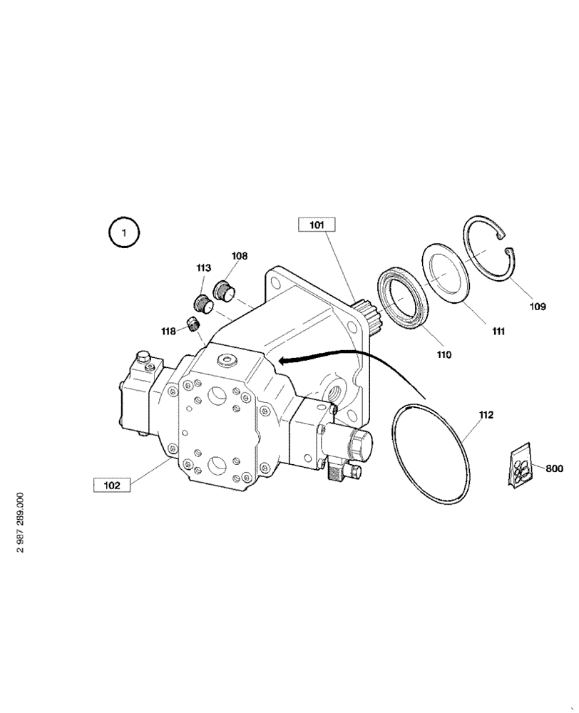 Схема запчастей Case 121E - (22.120[2987289000]) - AXIAL PISTON MOTOR INSTALLATION STANDAED (35) - HYDRAULIC SYSTEMS