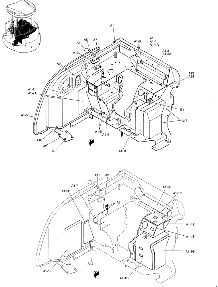 Схема запчастей Case CX27B PV13 - (01-031) - STAND ASSY, CONTROL ( CANOPY) (05) - SUPERSTRUCTURE