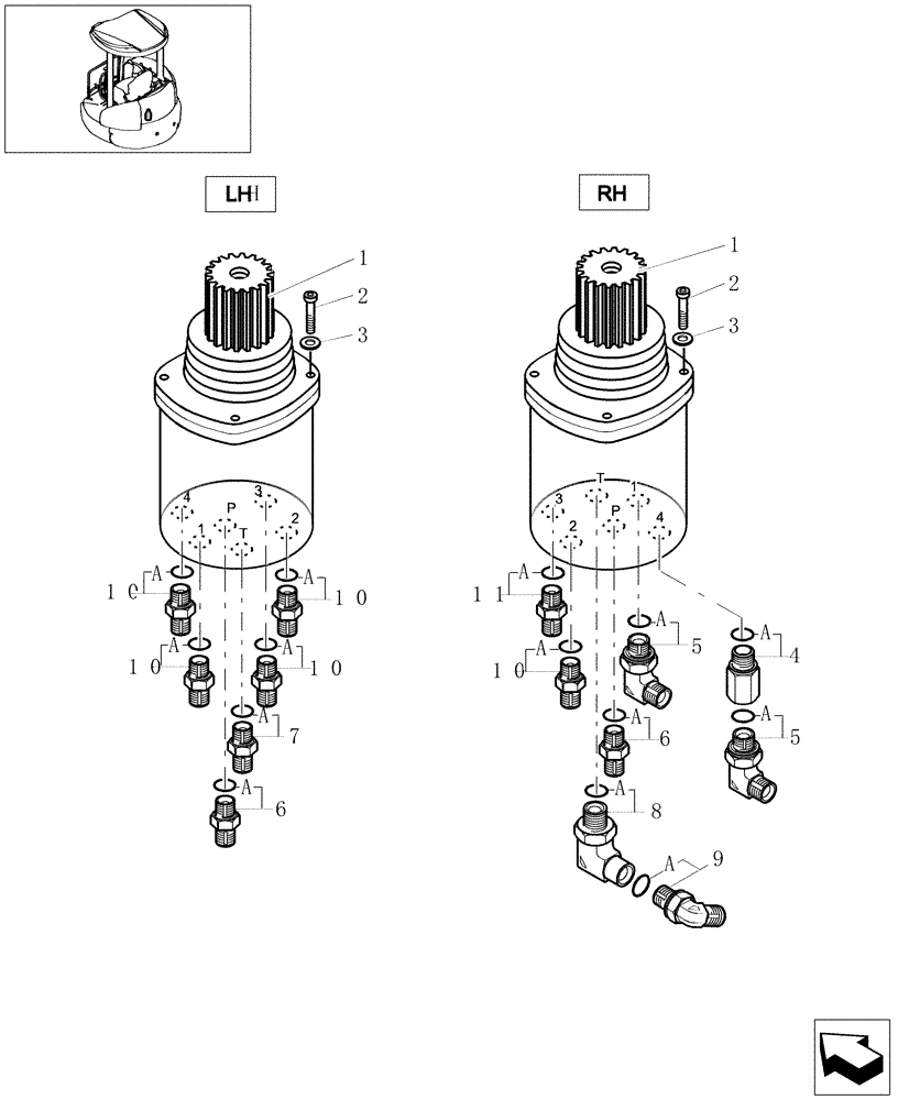 Схема запчастей Case CX20B - (1.080[05]) - VALVE PILOT - INSTAL (35) - HYDRAULIC SYSTEMS