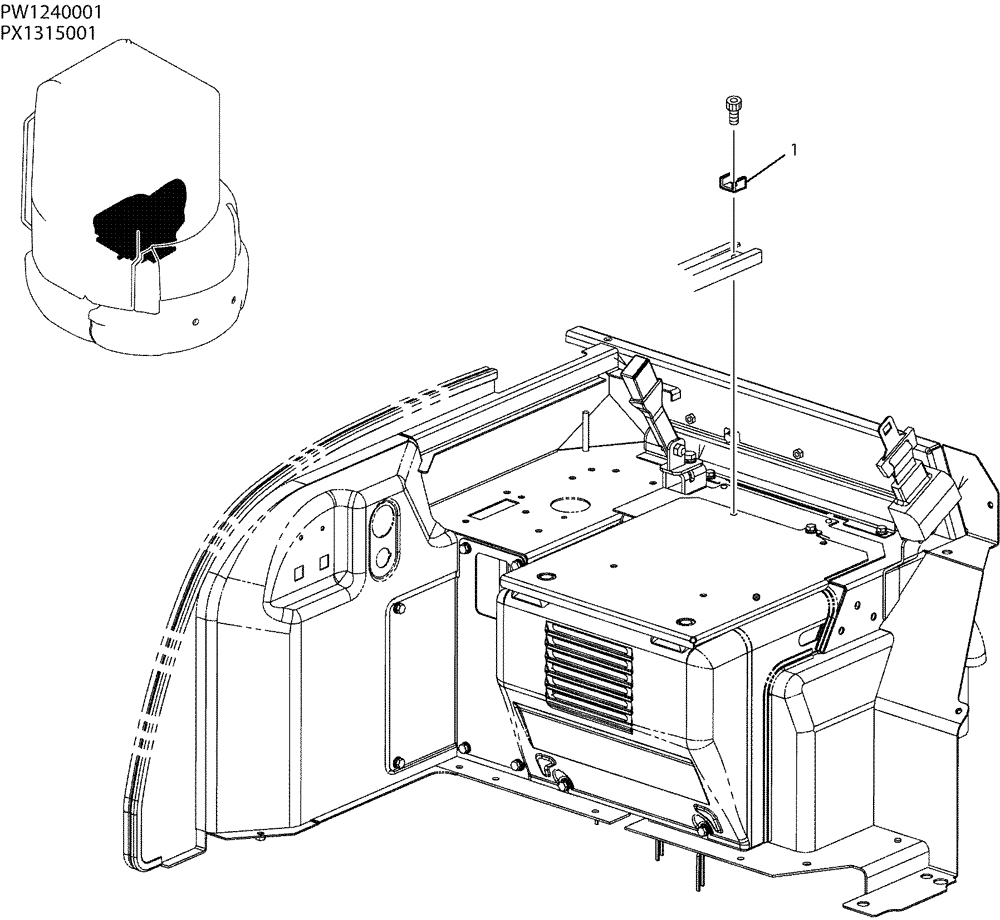 Схема запчастей Case CX36B - (05-014) - STOPPER ASSY (COOLER) (90) - PLATFORM, CAB, BODYWORK AND DECALS