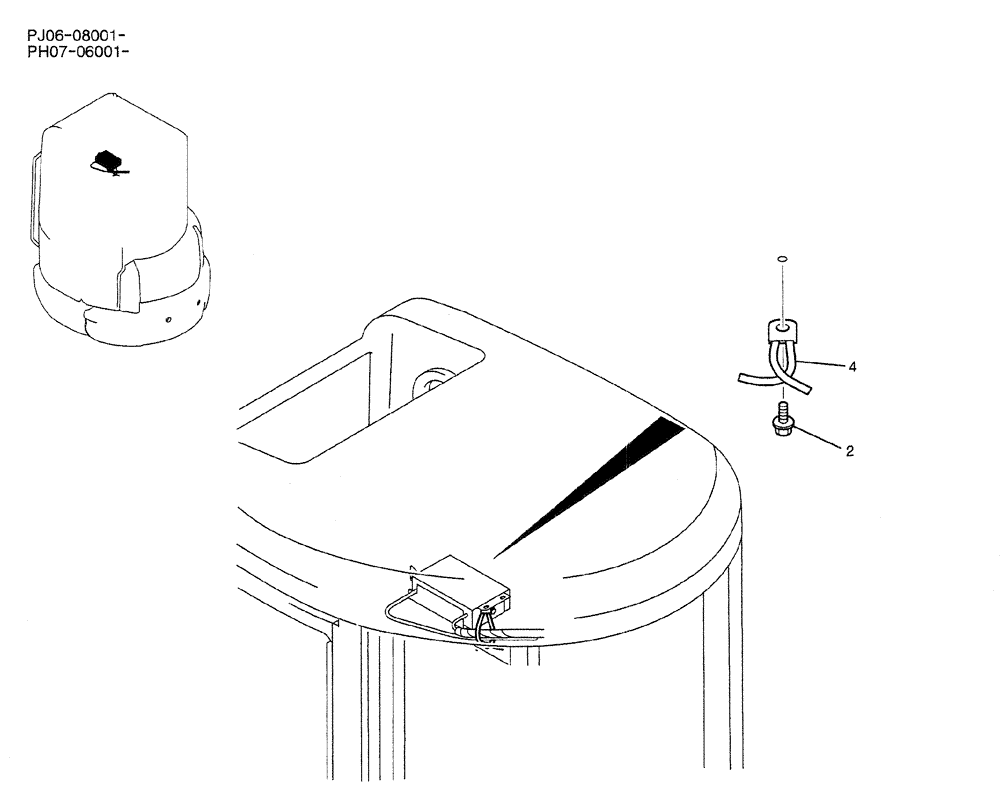 Схема запчастей Case CX50B - (05-013) - RADIO INSTAL (WITHOUT RADIO) (PM54E00003F2) OPTIONAL PARTS