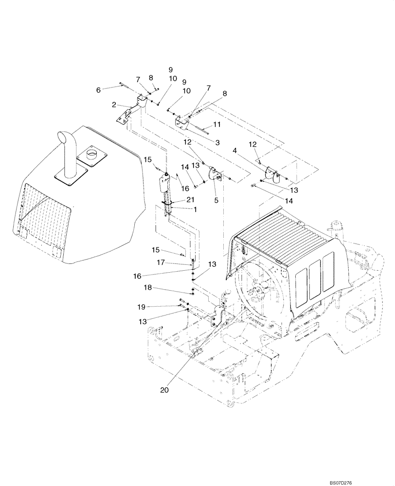 Схема запчастей Case 621E - (09-26) - HOOD - MOUNTING (09) - CHASSIS