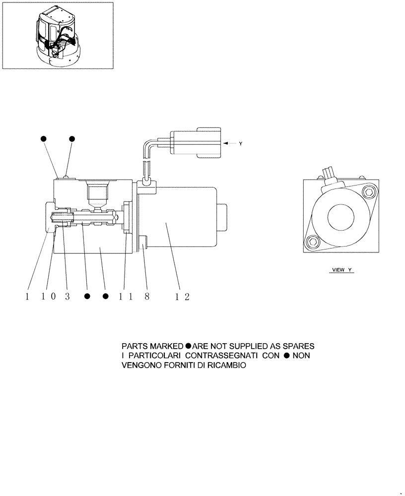 Схема запчастей Case CX31B - (5.0604[03]) - CONTROL LINES VALVE (HEATER&COOLER, CAB) - 747939020 (35) - HYDRAULIC SYSTEMS