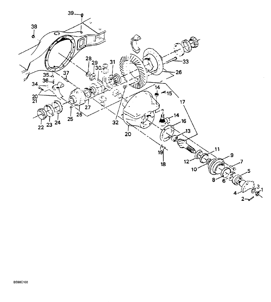 Схема запчастей Case 689G - (06-16) - FRONT AND REAR AXLE, CARRIER ASSEMBLY (09) - CHASSIS