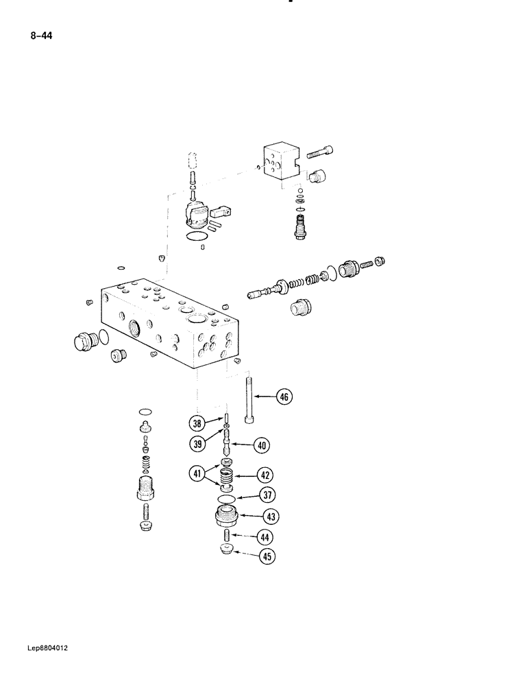 Схема запчастей Case 888 - (8-044) - HIGH PRESSURE HYDRAULIC PUMP, P.I.N. FROM 853.7.05.0001 AND AFTER (08) - HYDRAULICS