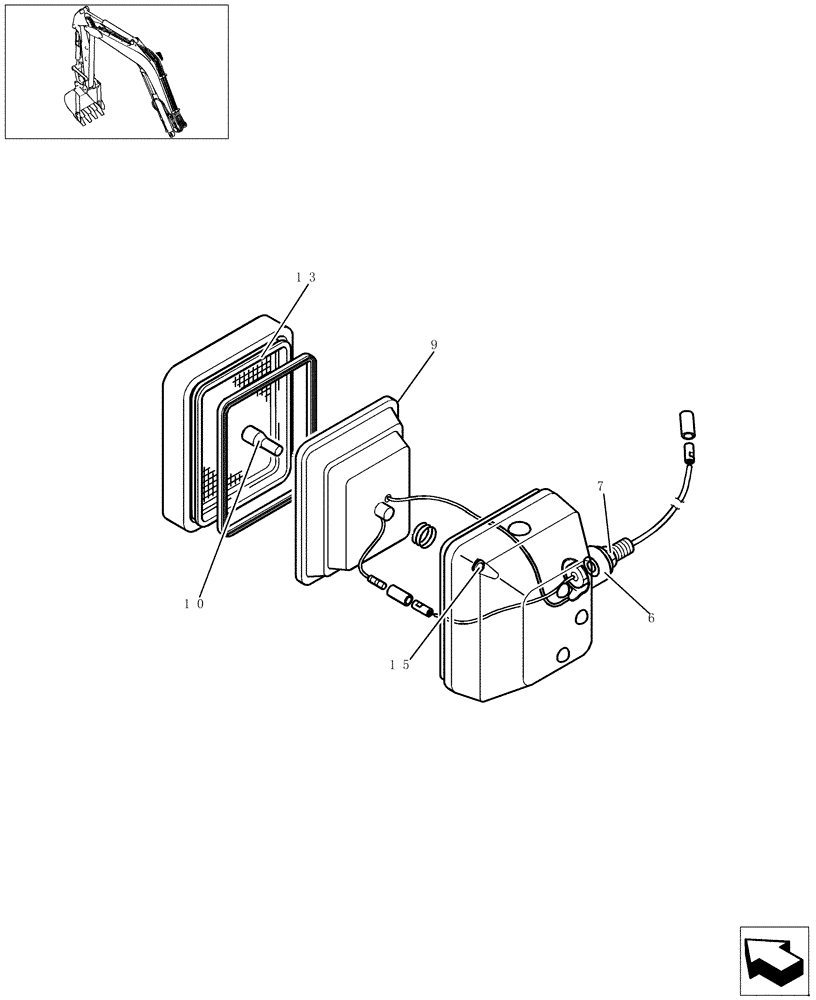 Схема запчастей Case CX22B - (216-01[1]) - ELECTRIC SYSTEM - LIGHT ASSY (55) - ELECTRICAL SYSTEMS