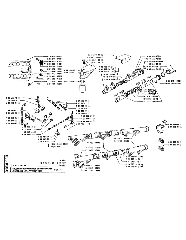 Схема запчастей Case 160CKS - (078) - INTAKE AND EXHAUST MANIFOLDS (01) - ENGINE