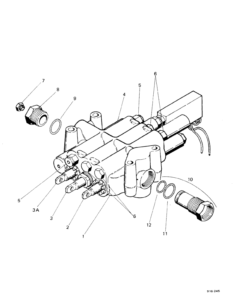 Схема запчастей Case 580F - (164) - LOADER CONTROL VALVE, 3 SPOOL, UP TO NO 3.737.542 (35) - HYDRAULIC SYSTEMS