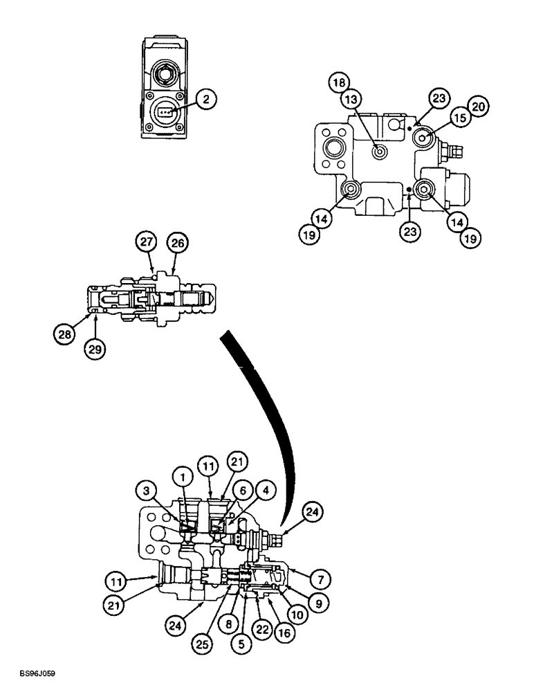 Схема запчастей Case 9060B - (8-126) - LOAD HOLDING OPTION, BOOM CYLINDER HOLDING VALVE ASSEMBLY (08) - HYDRAULICS