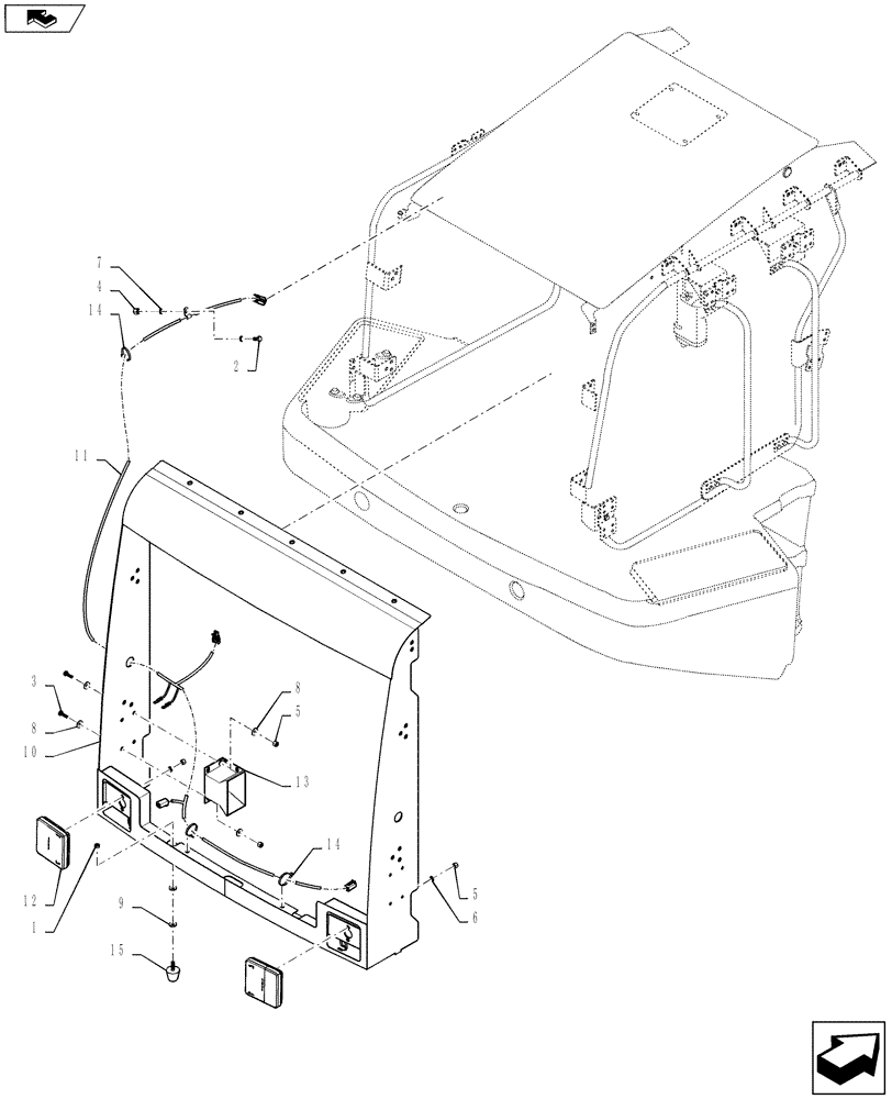 Схема запчастей Case 1121F - (55.404.03) - TAIL LIGHT INSTALLATION NA/INT (55) - ELECTRICAL SYSTEMS