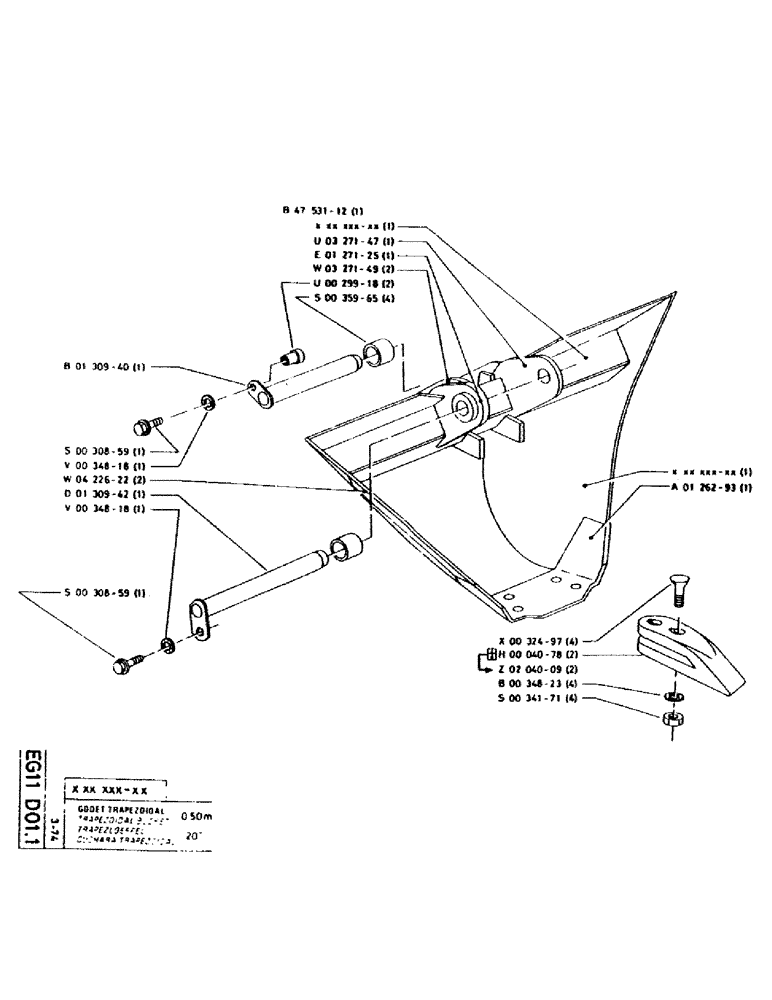 Схема запчастей Case GCK120 - (243) - TRAPEZOIDAL BUCKET 