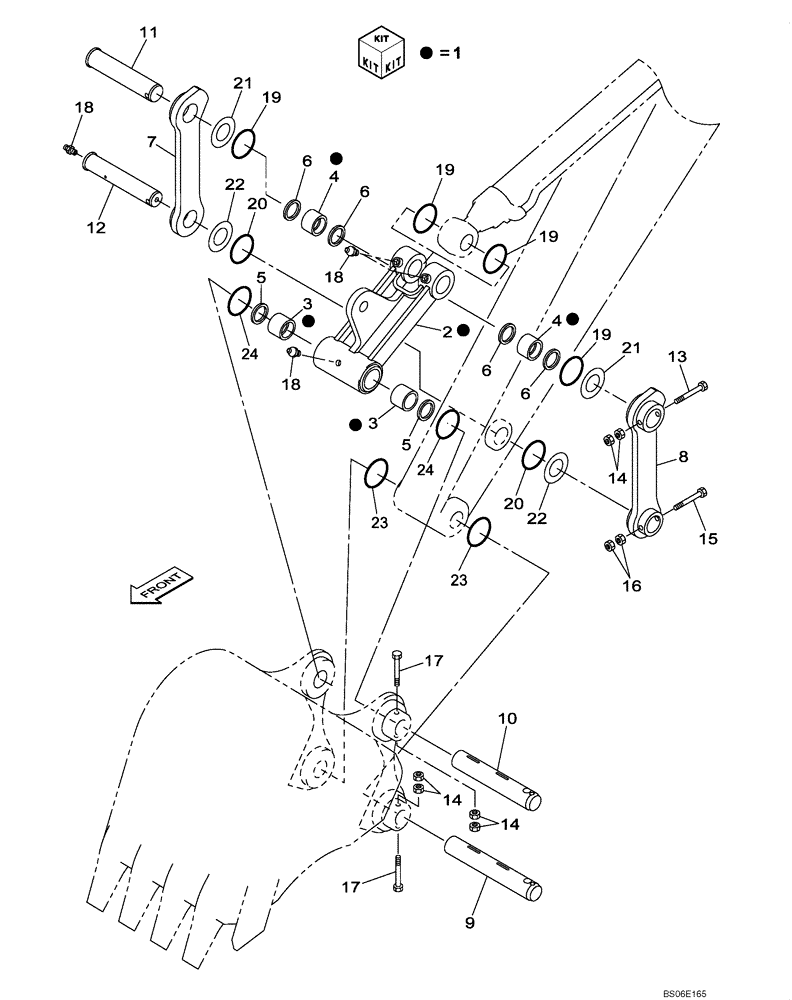 Схема запчастей Case CX800 - (09-300-00[01]) - BUCKET CONTROL (09) - CHASSIS