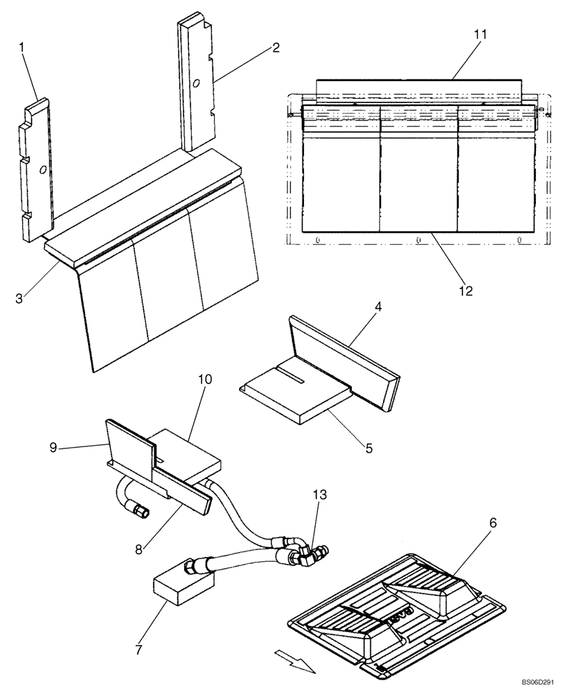 Схема запчастей Case 440 - (09-22B) - NOISE CONTROL, NORTH AMERICAN; IF USED (09) - CHASSIS