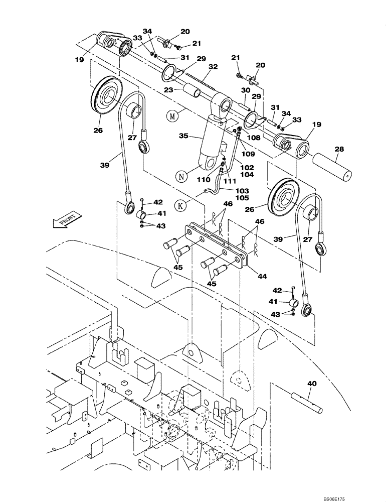 Схема запчастей Case CX800 - (09-006-00[01]) - SELF-DETACHING COUNTERWEIGHT SYSTEM (09) - CHASSIS