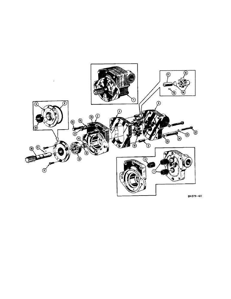 Схема запчастей Case 420B - (074) - D25569 HYDRAULIC PUMP (15 GPM) (07) - HYDRAULIC SYSTEM