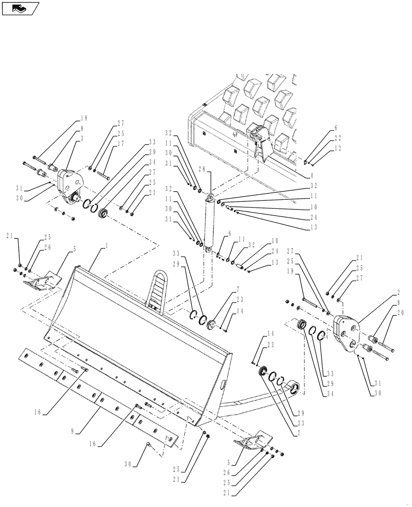 Схема запчастей Case SV212 - (86.110.03) - DOZER BLADE INSTALLATION - NARROW VERSION (86) - DOZER