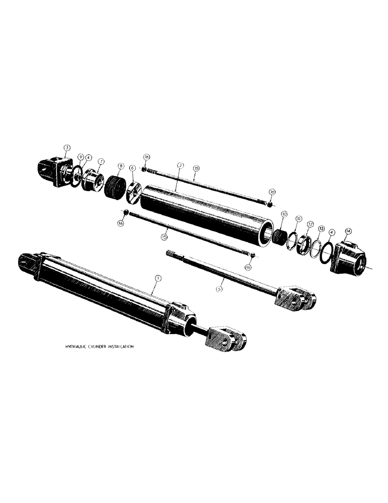 Схема запчастей Case 300 - (129) - THREE - POINT HYDRAULIC CYLINDER INST. (07) - HYDRAULIC SYSTEM