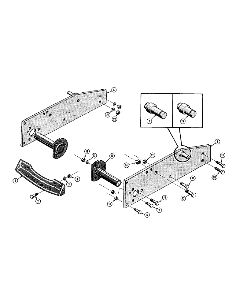 Схема запчастей Case 420C - (122) - SIDE PLATE, PIVOT BAR, AND DRAWBAR GUIDE (04) - UNDERCARRIAGE