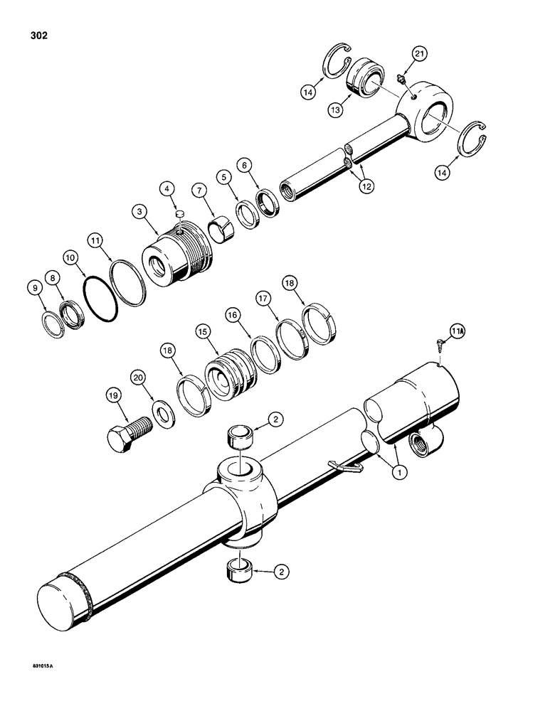 Схема запчастей Case 1150D - (302) - G101270 AND G101271 DOZER LIFT CYLINDERS, ANGLE TILT PITCH DOZER MODELS (08) - HYDRAULICS