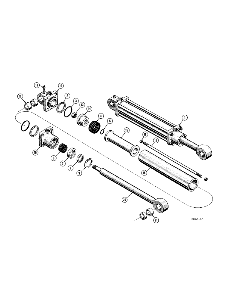 Схема запчастей Case 420C - (224) - 38160 HYDRAULIC TILT CYLINDER (07) - HYDRAULIC SYSTEM