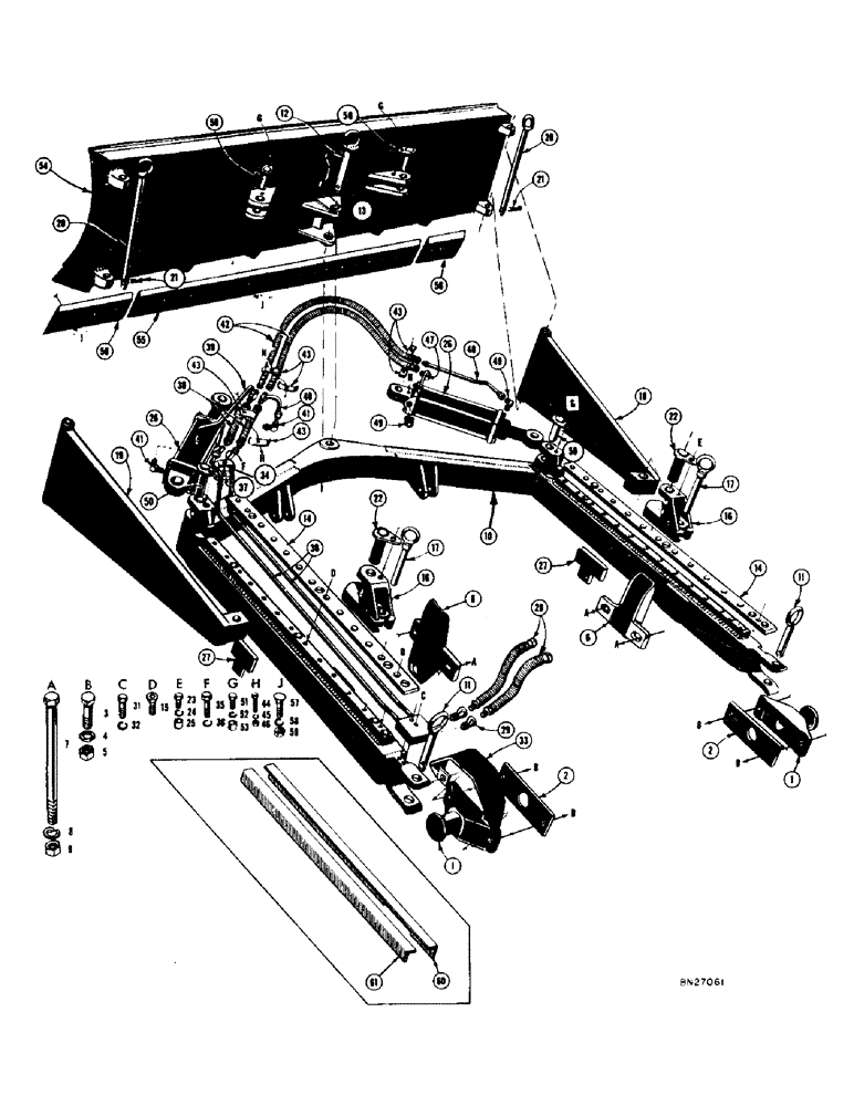 Схема запчастей Case 320 - (164) - HYDRAULIC ANGLING DOZER (07) - HYDRAULIC SYSTEM