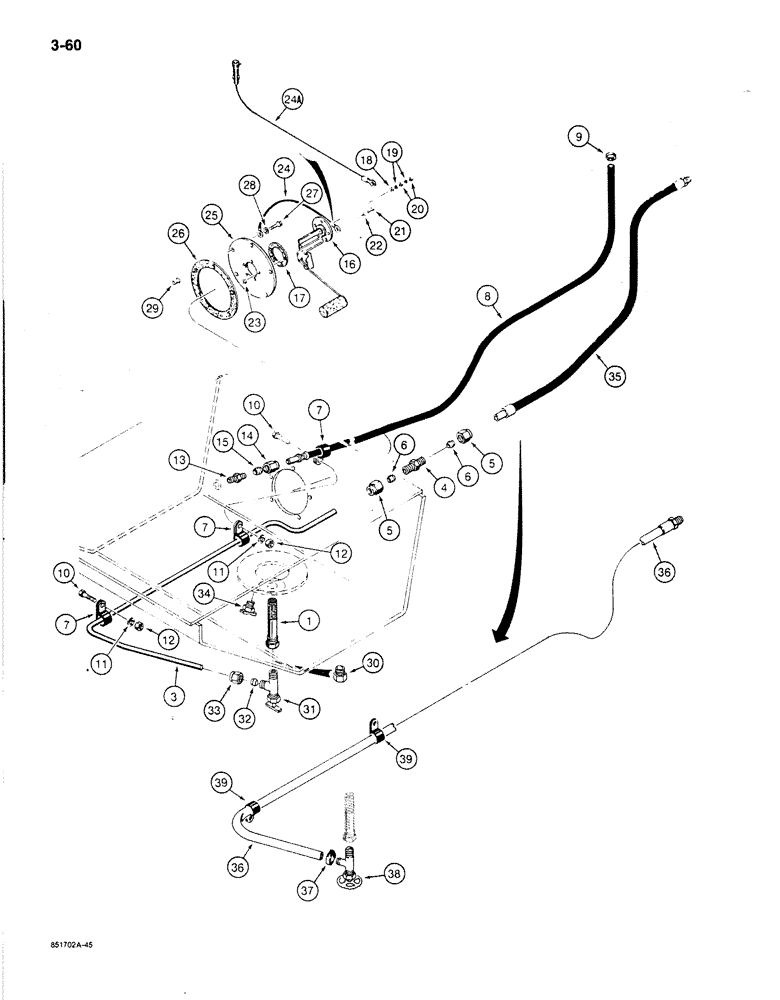 Схема запчастей Case 780C - (3-60) - FUEL TANK AND FUEL LINES (03) - FUEL SYSTEM