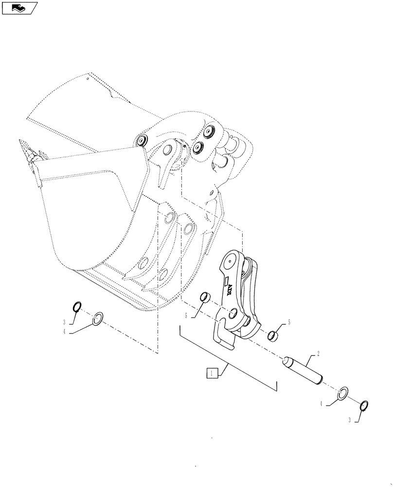 Схема запчастей Case 590SN - (39.121.06[02]) - BACKHOE - HYDRAULIC COUPLER LINK AND BUCKET PIN (580SN, 580SN WT, 590SN) (39) - FRAMES AND BALLASTING