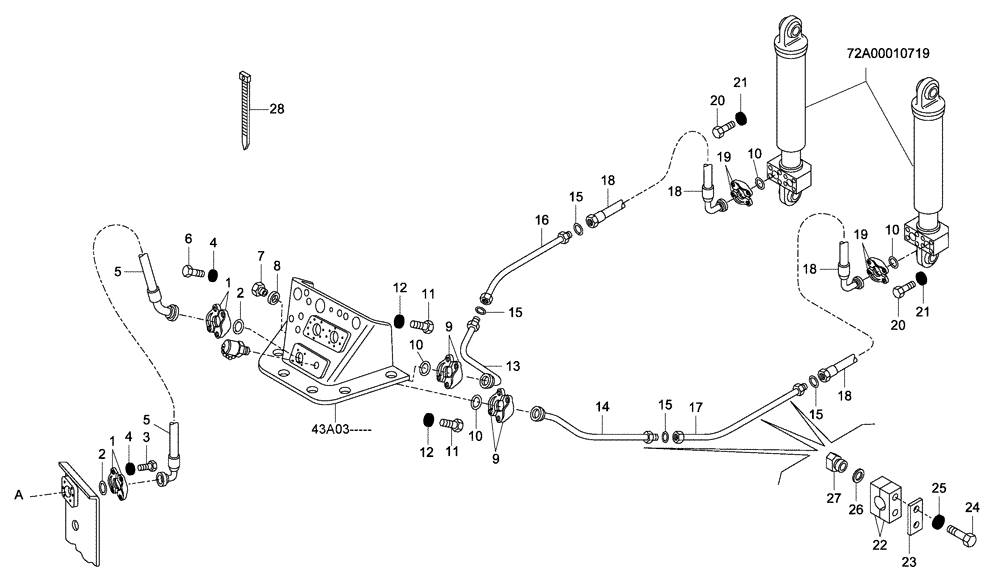 Схема запчастей Case 335 - (72A01020722[001]) - DUMPING SYSTEM - HYDRAULIC CIRCUIT (87552296) (19) - OPTIONS