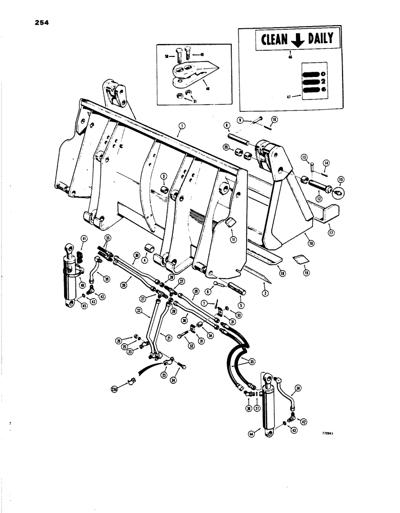 Схема запчастей Case 450 - (254) - D46899 4-IN 1 BUCKET (05) - UPPERSTRUCTURE CHASSIS