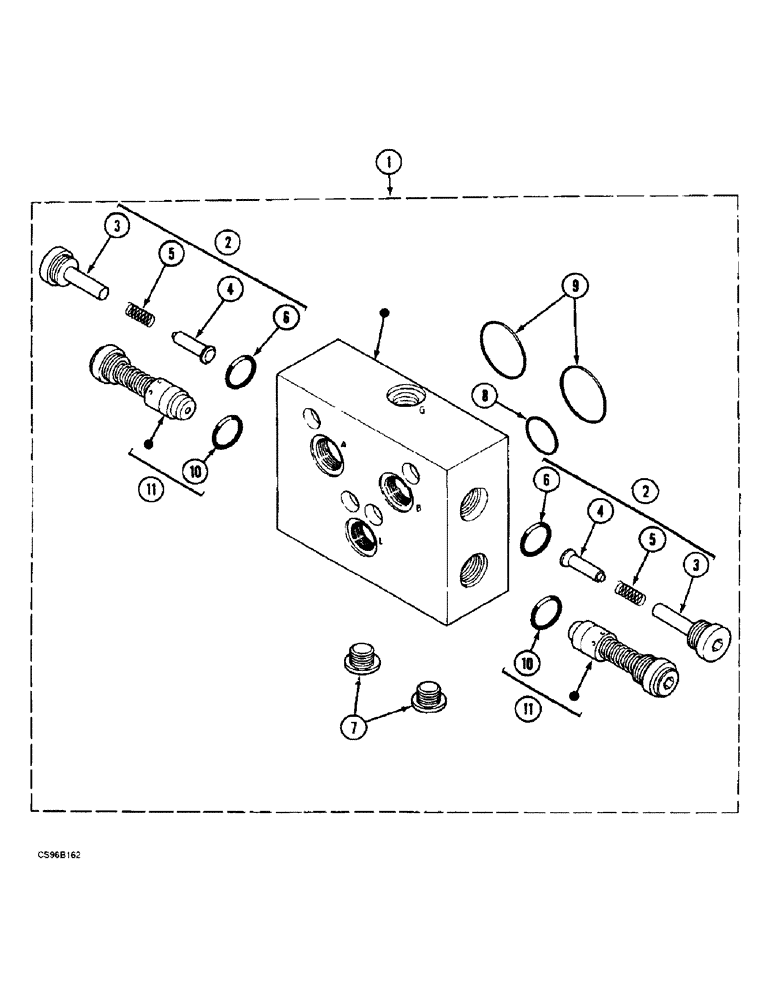 Схема запчастей Case 688BCK - (8C-40) - SWING FORCED FEED BLOCK, 688B CK (120301-120483, 120495) (07) - HYDRAULIC SYSTEM