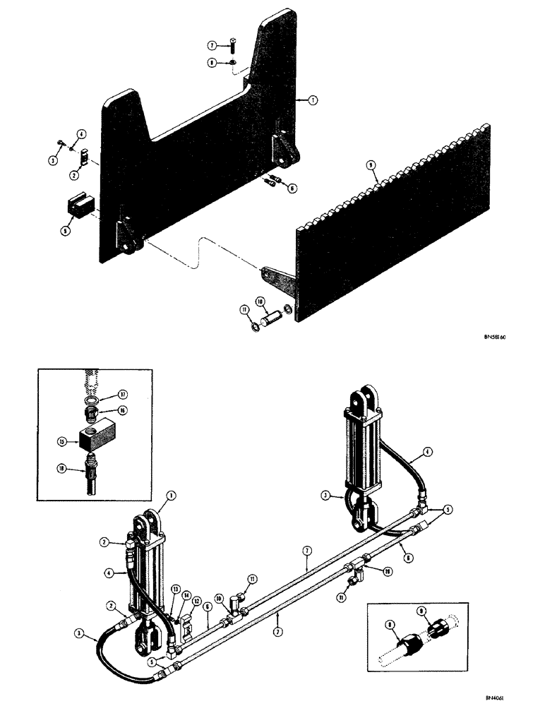 Схема запчастей Case M420 - (48) - TILT FORK ATTACHMENT 