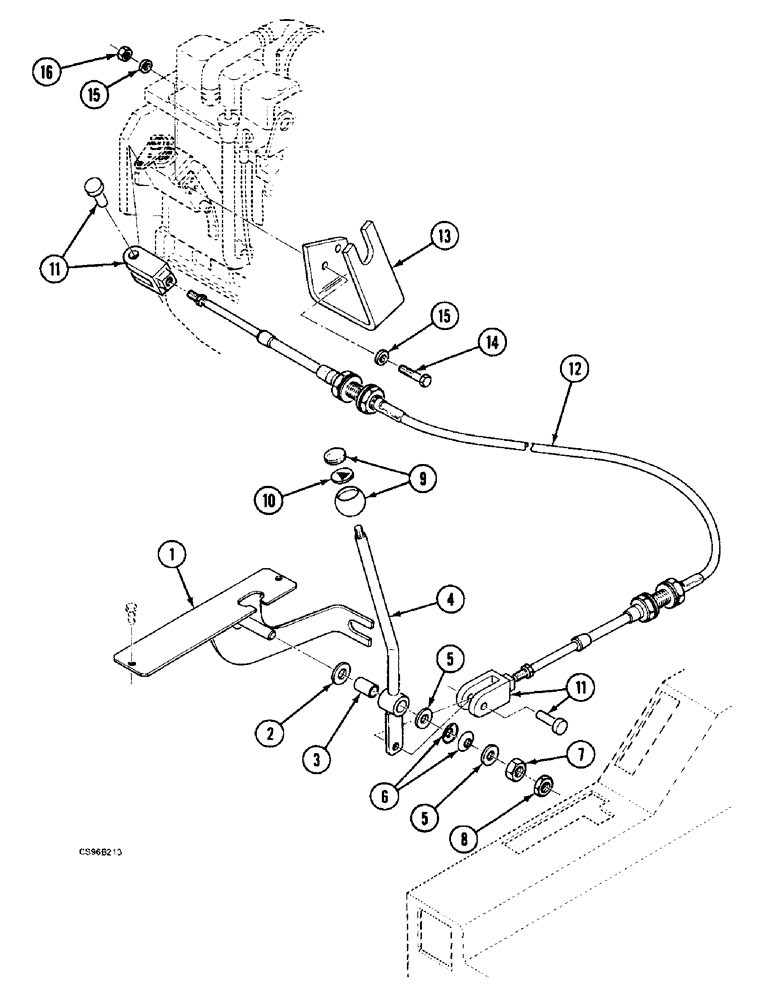 Схема запчастей Case 688BCK - (9D-32) - ENGINE THROTTE CONTROL, 688B CK (120301-) (05.1) - UPPERSTRUCTURE CHASSIS/ATTACHMENTS