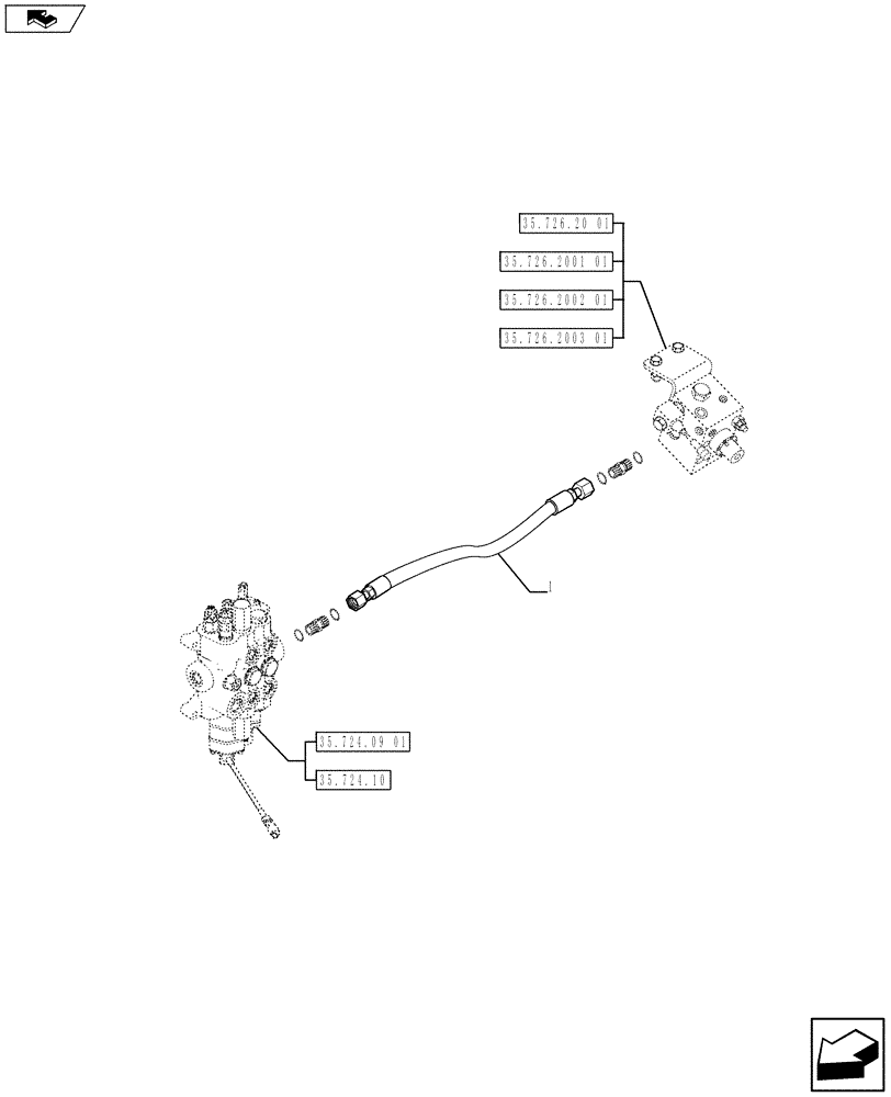 Схема запчастей Case 590SN - (35.726.44) - HYDRAULIC SYSTEM (35) - HYDRAULIC SYSTEMS