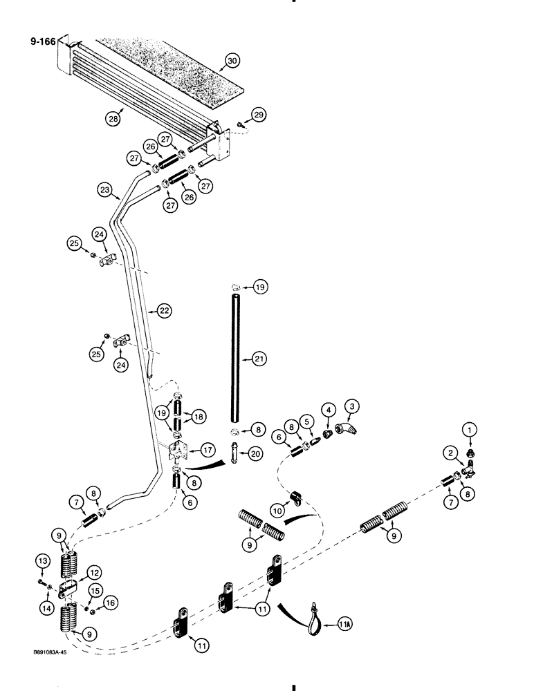 Схема запчастей Case 580K - (9-166) - CAB HEATER (09) - CHASSIS/ATTACHMENTS