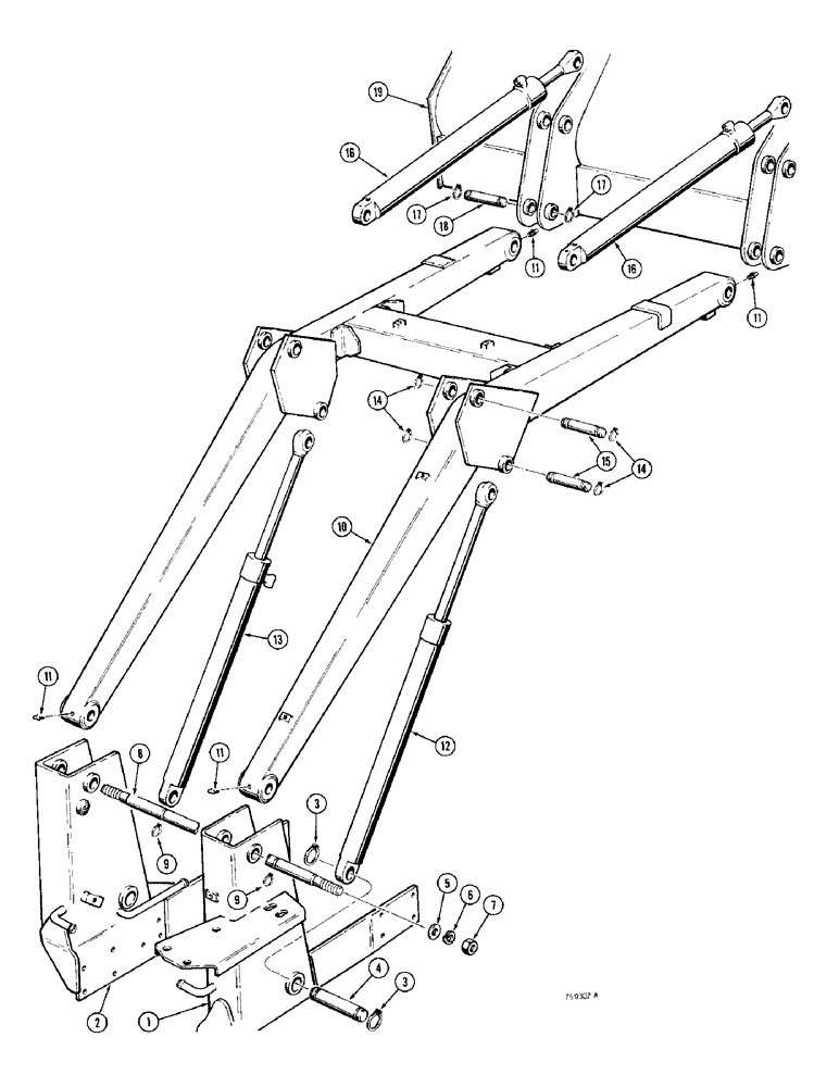 Схема запчастей Case 380CK - (174) - LOADER LIFT ARMS AND RELATED PARTS (09) - CHASSIS/ATTACHMENTS