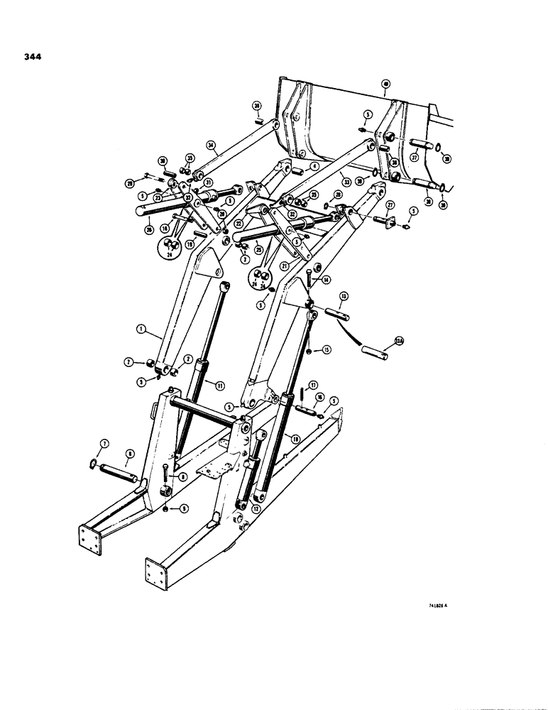 Схема запчастей Case 35 - (344) - LOADER LIFT FRAME AND RELATED PARTS 