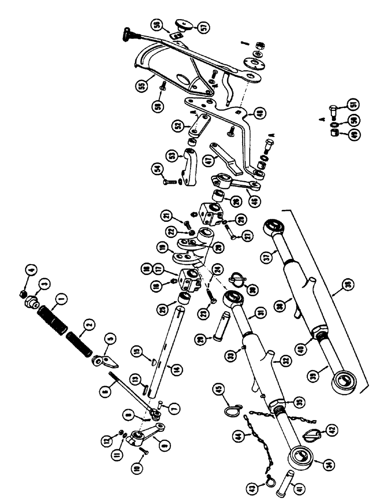 Схема запчастей Case 530CK - (122) - SCREW TYPE LOCK, DRAFT-O-MATIC SENSING LINKAGE (35) - HYDRAULIC SYSTEMS