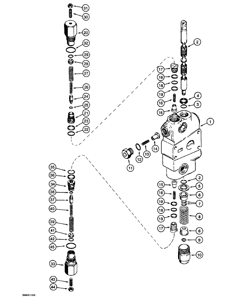 Схема запчастей Case 590L - (8-118) - BACKHOE CONTROL VALVE, BOOM SECTION (08) - HYDRAULICS