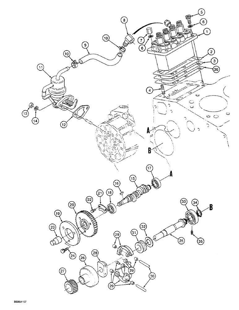 Схема запчастей Case 1825B - (3-08) - FUEL INJECTION PUMP AND DRIVE (03) - FUEL SYSTEM