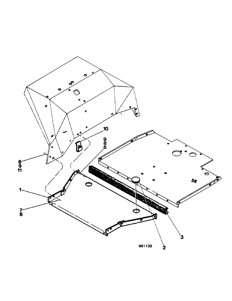 Схема запчастей Case 580G - (432) - REAR FLOOR PLATES - WITHOUT BACKHOE (09) - CHASSIS/ATTACHMENTS