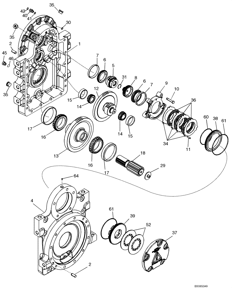 Схема запчастей Case 650L - (27.126.02) - FINAL DRIVE, DROP HOUSING (27) - REAR AXLE SYSTEM