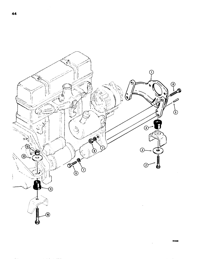 Схема запчастей Case 580C - (044) - ENGINE MOUNTING (02) - ENGINE