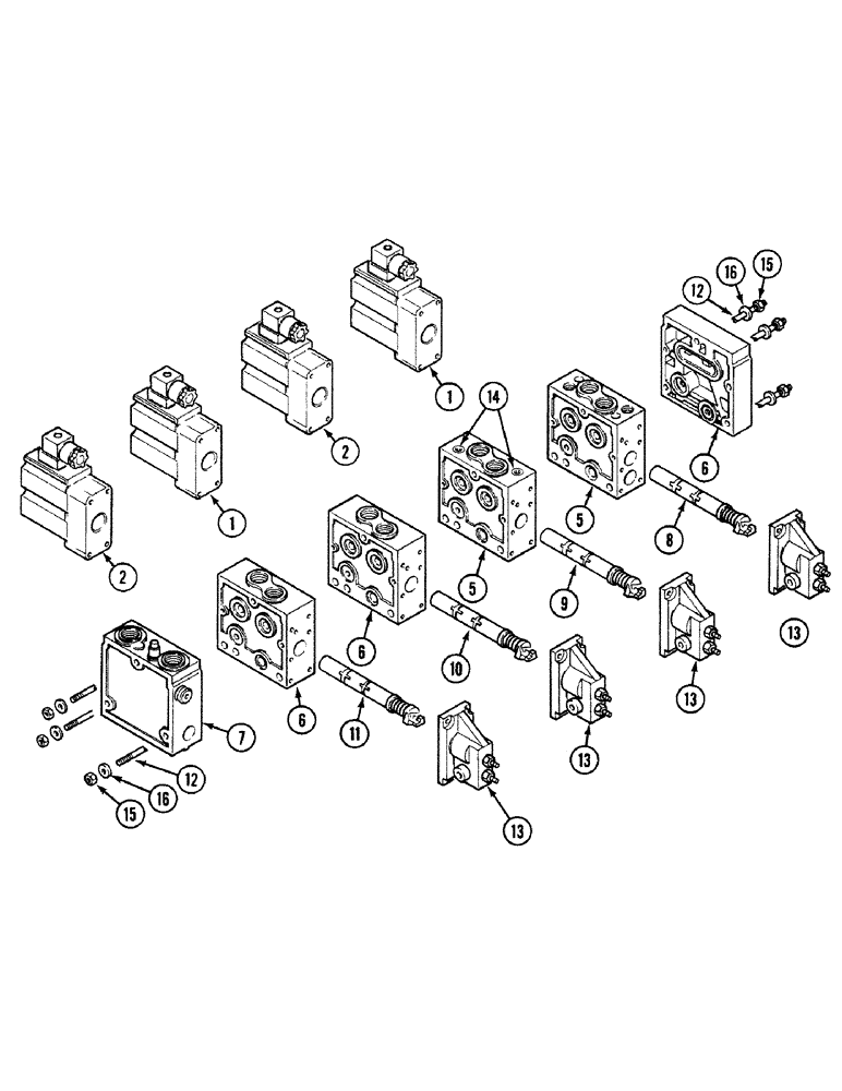 Схема запчастей Case 580SK - (8-252) - VALVE ASSEMBLY (PVG32), SERVOPOWER VERSION, S/N JJH0046382 AND UP (08) - HYDRAULICS