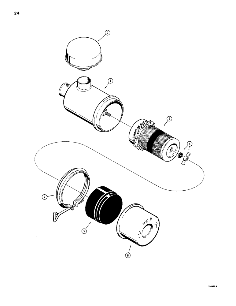 Схема запчастей Case 1816B - (24) - HEAVY DUTY AIR CLEANER (10) - ENGINE