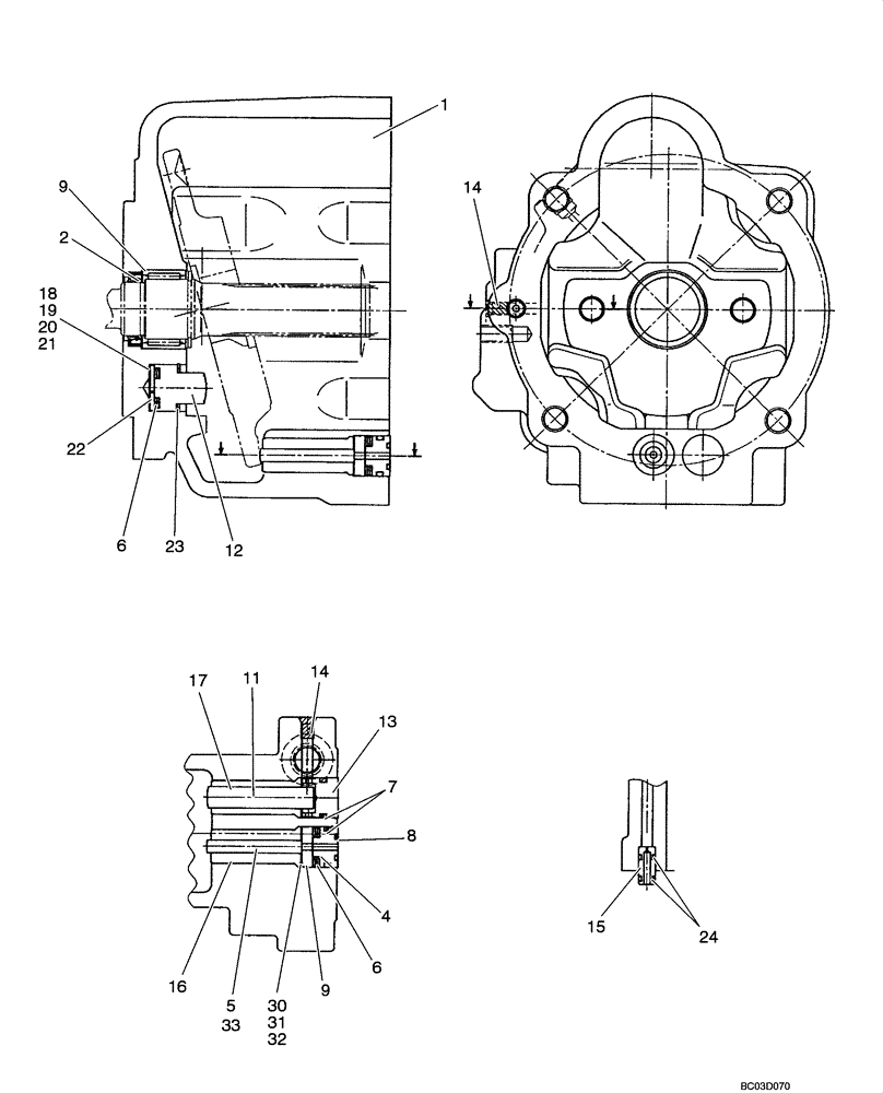 Схема запчастей Case CX36 - (08-29[00]) - PUMP - HOUSING (08) - HYDRAULICS