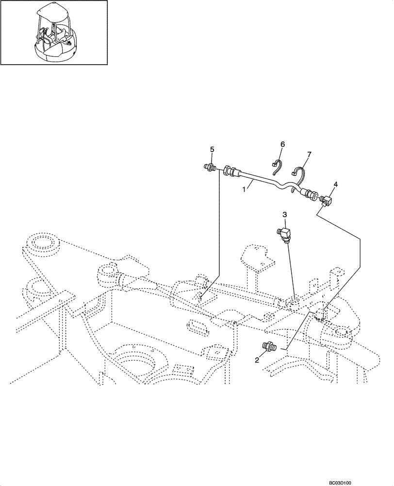 Схема запчастей Case CX31 - (08-03[00]) - HYDRAULIC LINES - SWING CYLINDER (08) - HYDRAULICS